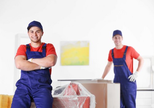 Office relocation planning in Silvertown with moving team and equipment