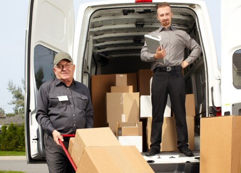 Commercial moving team planning a business relocation in Silvertown