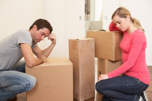 House removal service ready to unload boxes and furniture at a Silvertown property