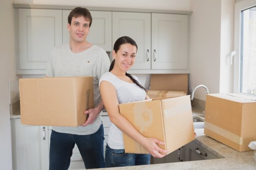 Checklist and packed household items prepared for moving day in Silvertown